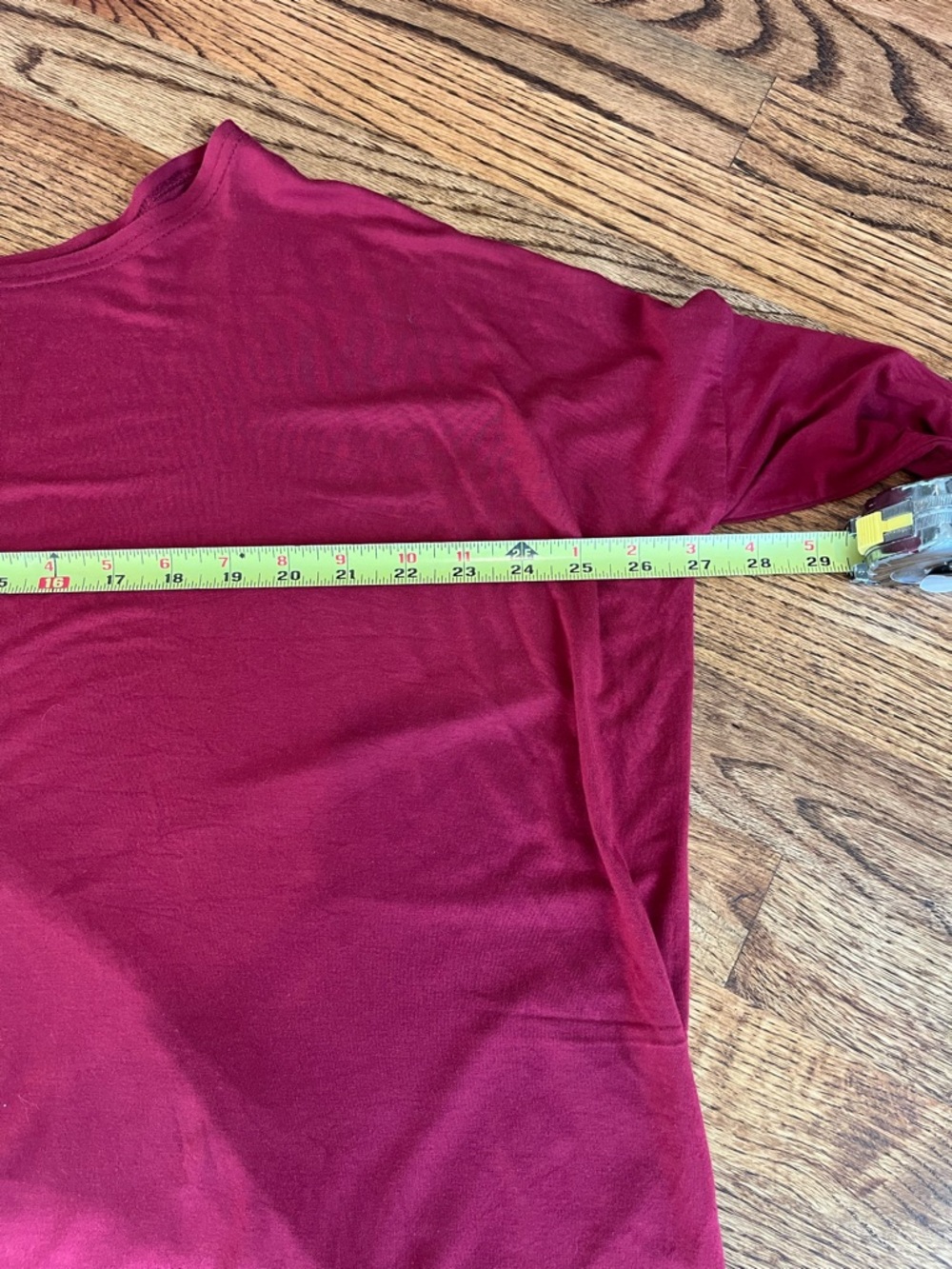 Piko 1988 Long-Sleeve Scoop Neck Loose Fit Bamboo Top Burgundy size M - Picture 7 of 9